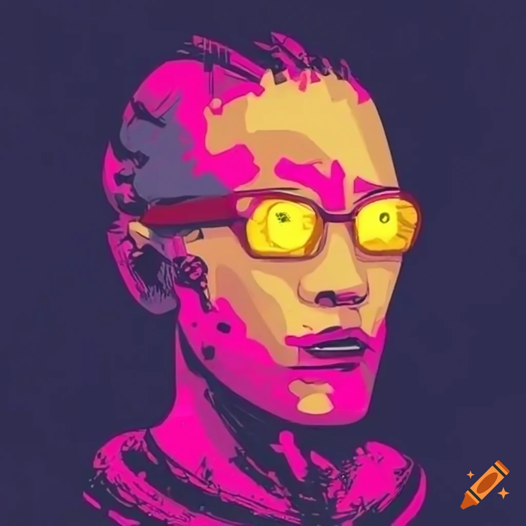 cyberpunk writer in a futuristic setting