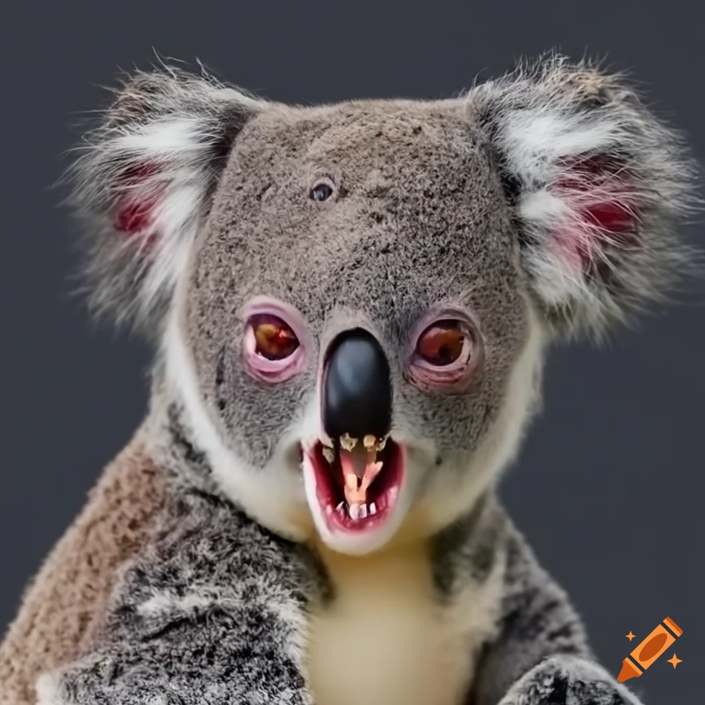 koala with vampire-like fangs