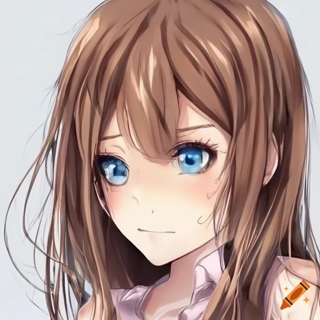 Digital Art Of A Blue Eyed Brown Haired Anime Girl On Craiyon