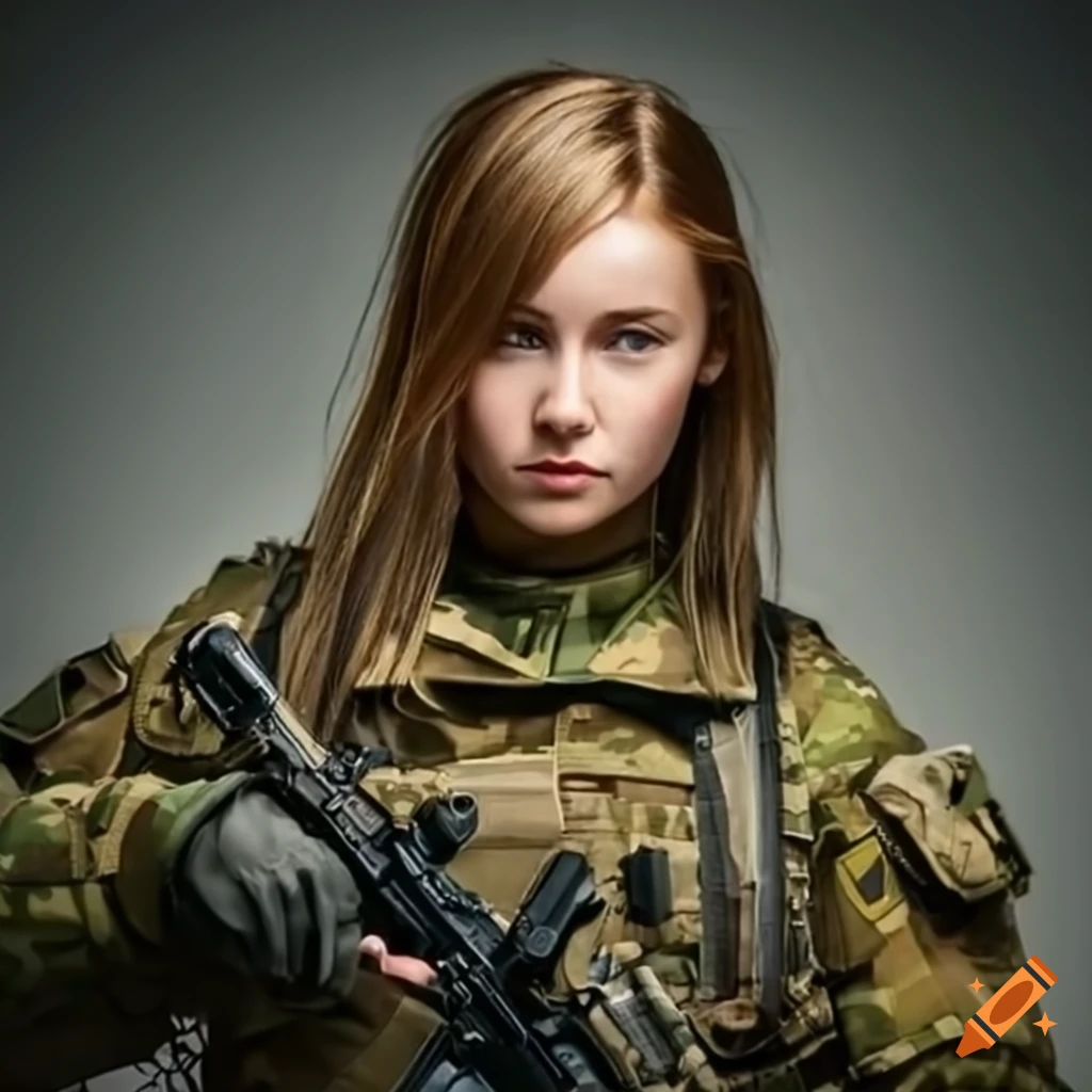 portrait of a young female Norwegian special forces soldier