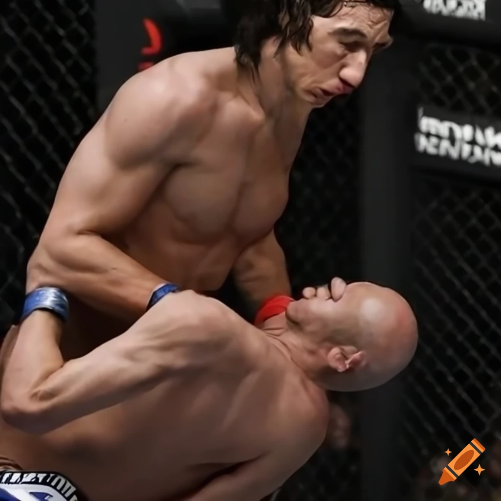 Adam Driver performing Brazilian jiu-jitsu in UFC fight
