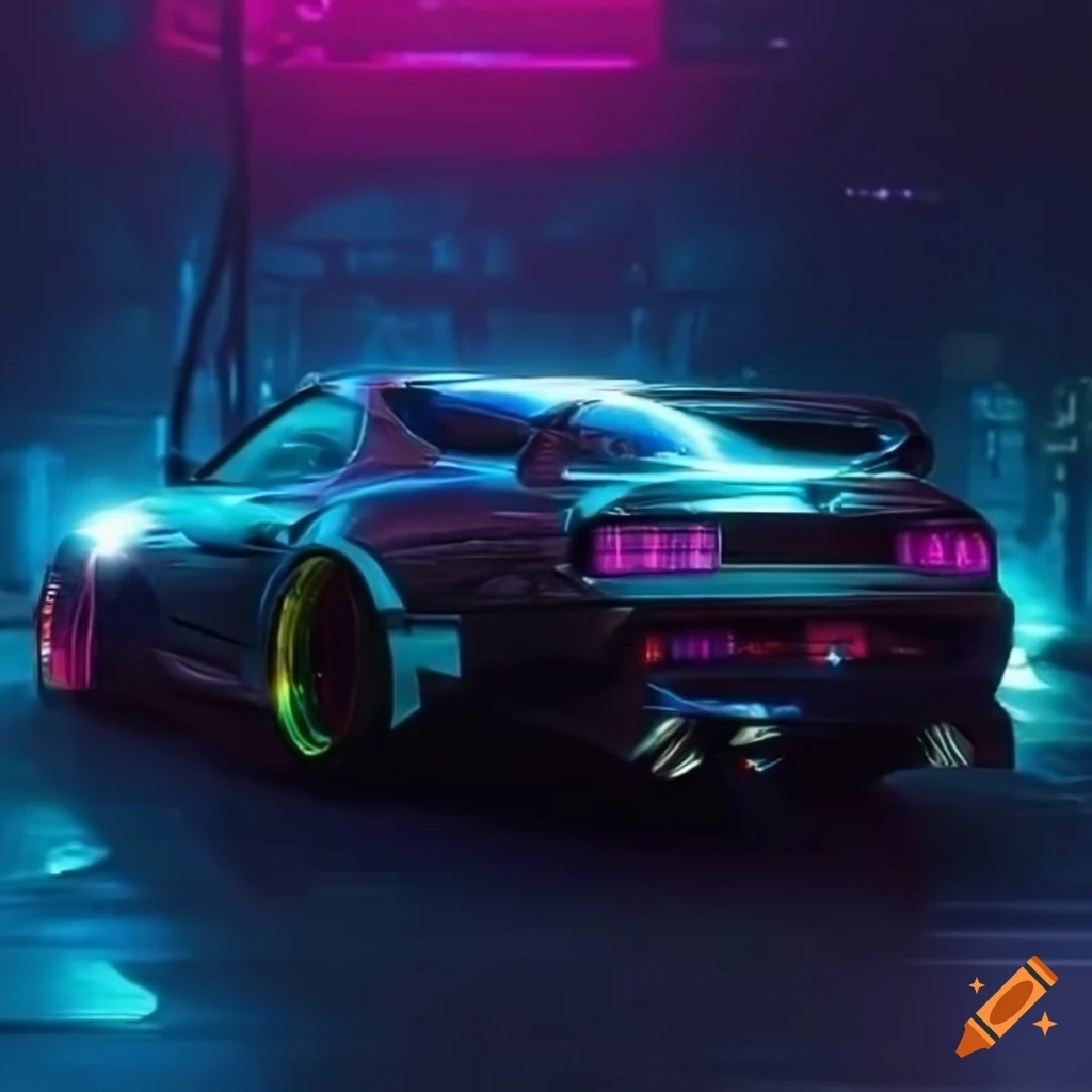 Cyberpunkstyle toyota supra on Craiyon