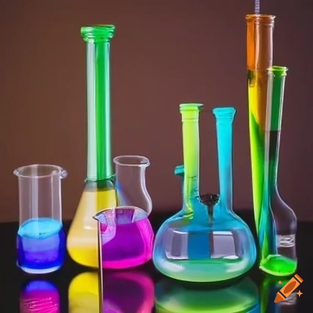 colorful liquids in beakers and flasks