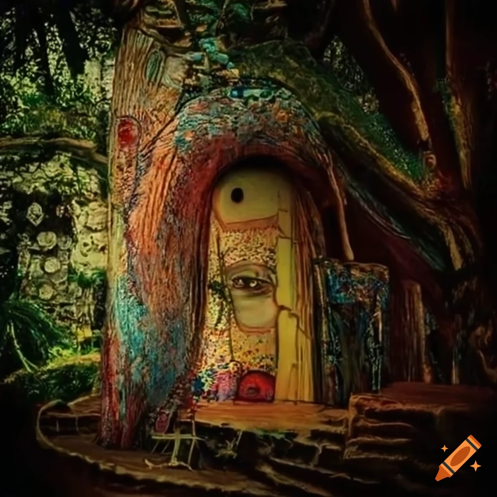 psychedelic surrealist treehouse artwork