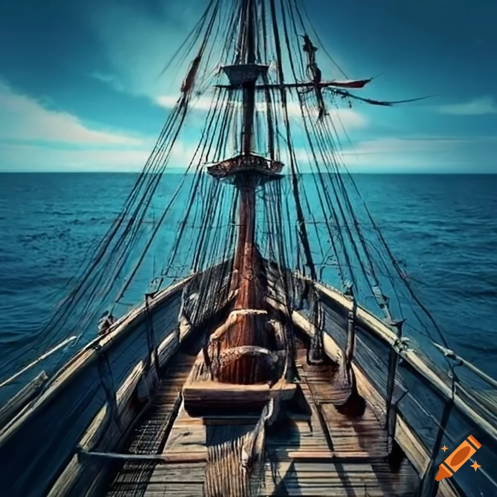 Deck Of An Old Sailing Ship During The Day On Craiyon