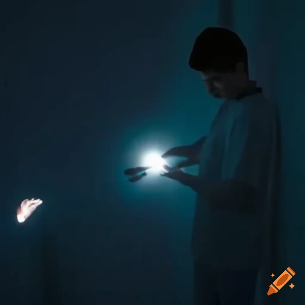 young male engineer with a flashlight