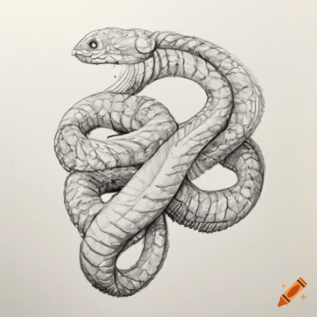 Snake, Pencil Sketch - Arthub.ai