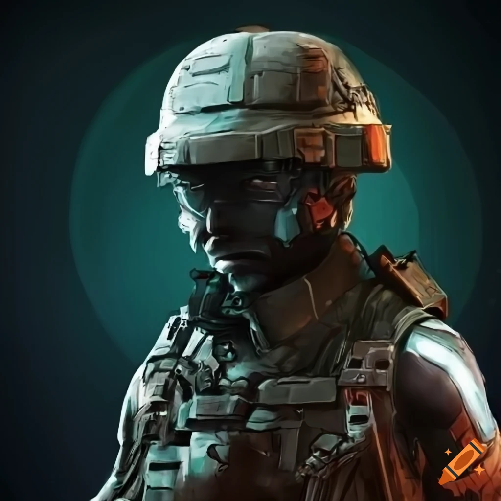 cyberpunk soldier illustration