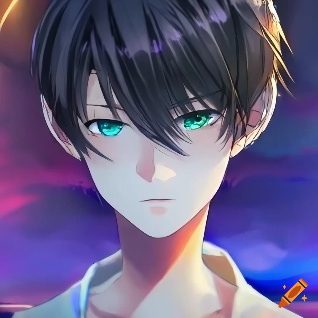 slice of life anime boy with black hair