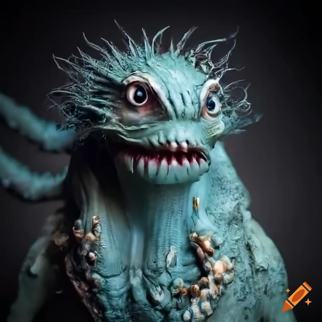 image of a majestic sea monster with a shell necklace