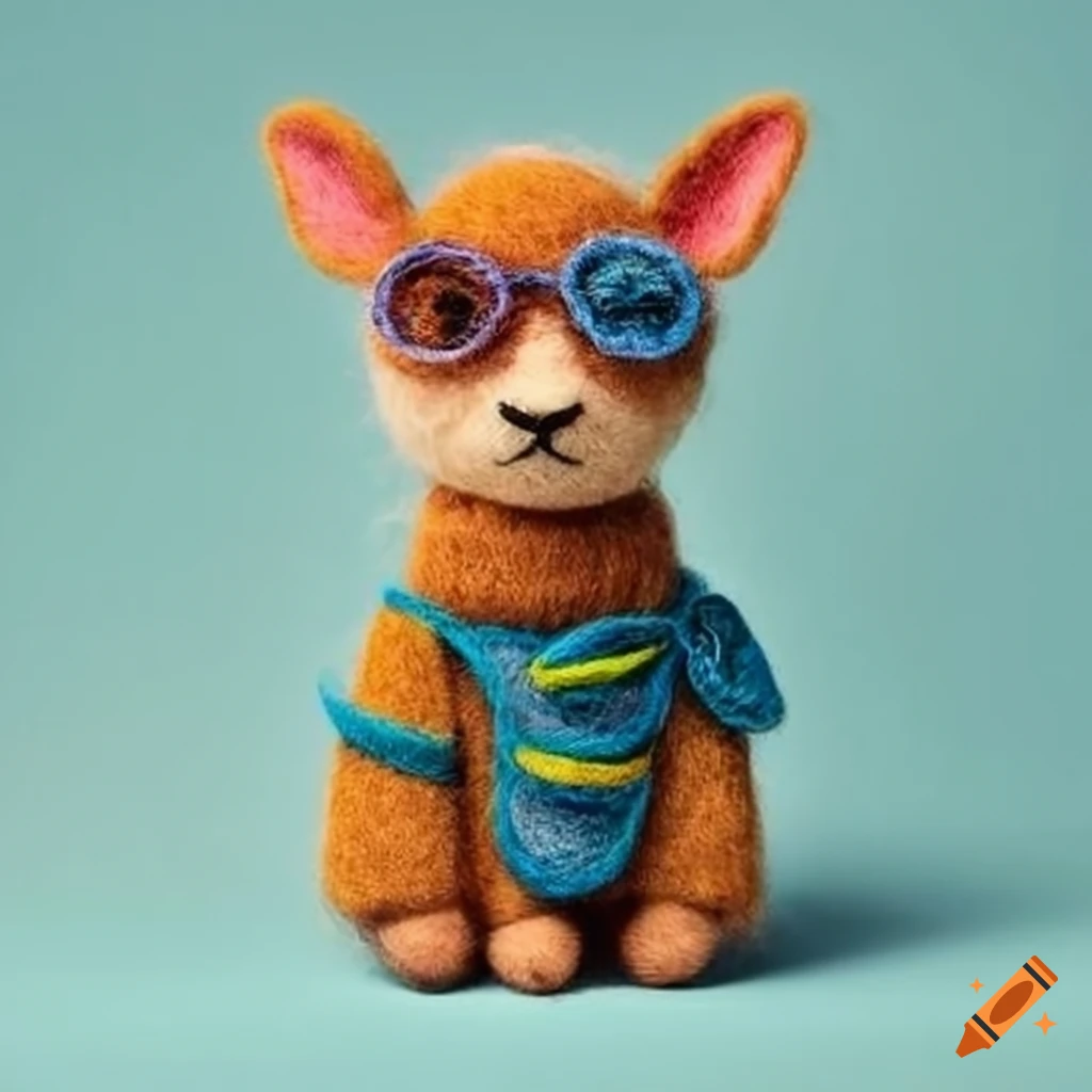 Felted animals in fashionable outfits
