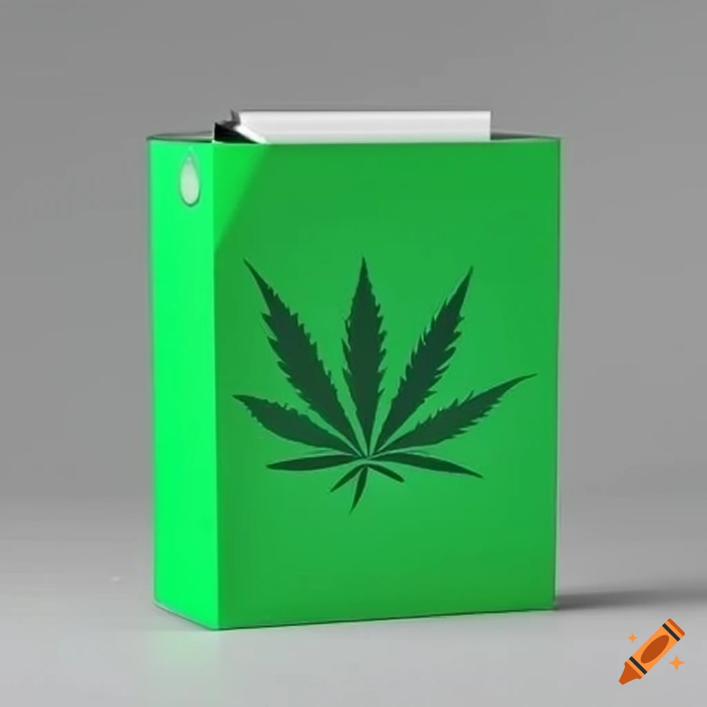 menthol green cigarette packaging box with a cannabis logo