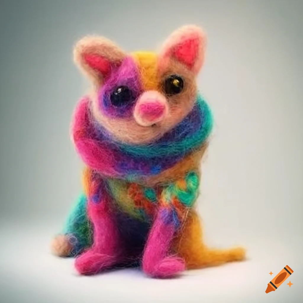 Felted wool animals in stylish outfits