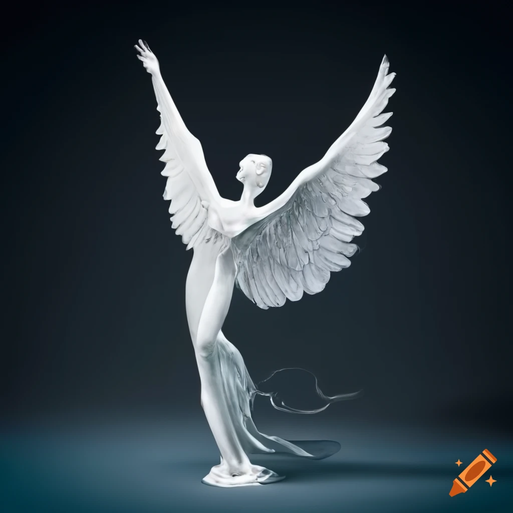 sculpture of a dancer with wings