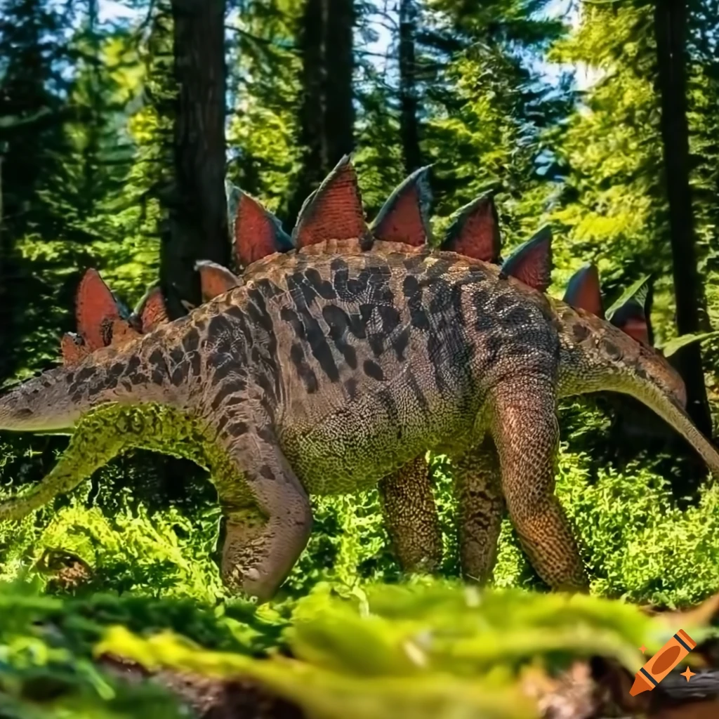 Image Of A Stegosaurus With Lizard like Color Pattern And Elephant like Image Of A Stegosaurus With Lizard like Color Pattern And Elephant like