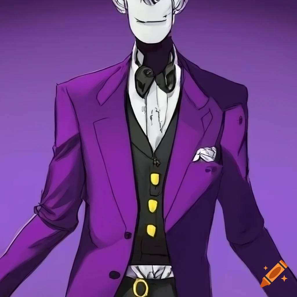 illustration of a man with sunglasses and a big grin in a purple suit