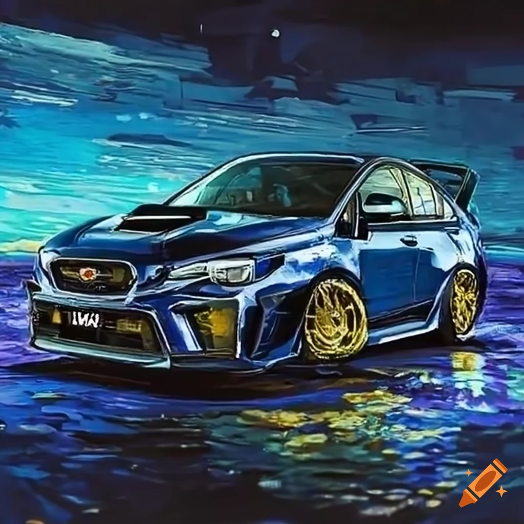 Subaru WRX STI in Van Gogh style