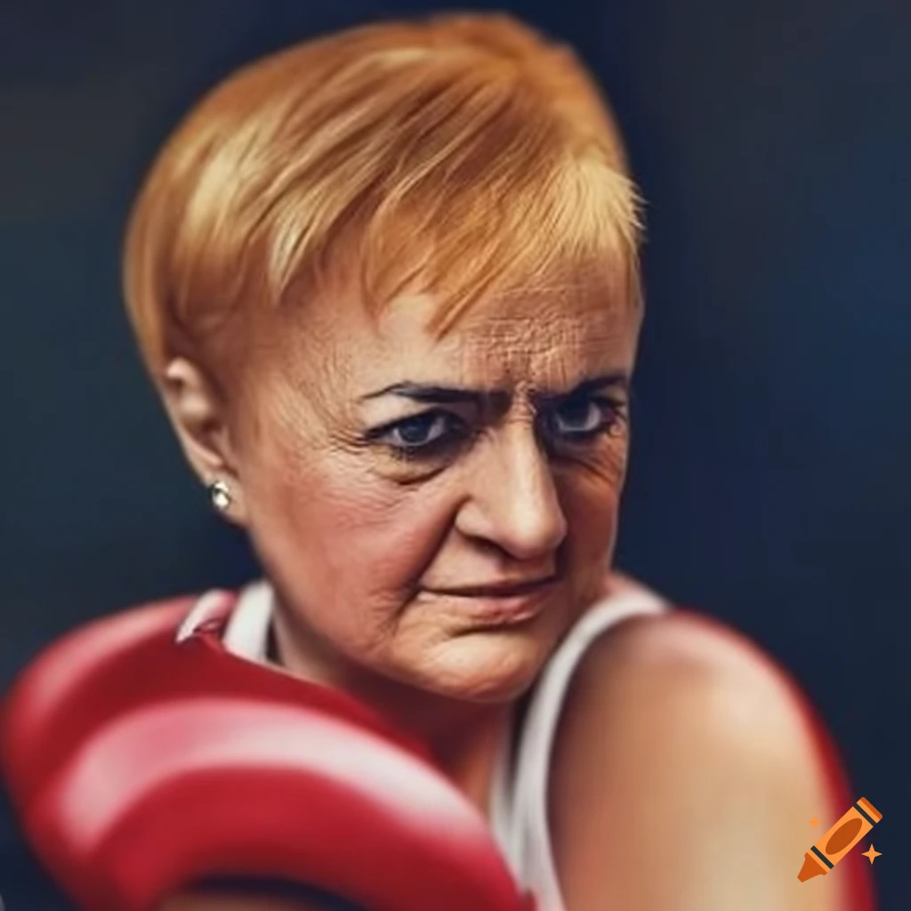 Lidia Bastianich as a boxing champion