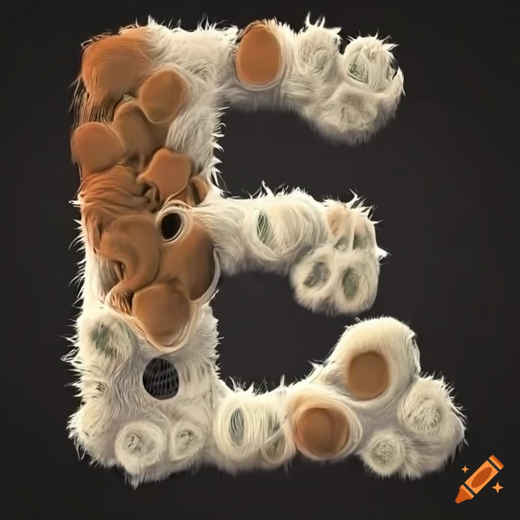 Paws Lettering 3d Sign 3d render of letter d with dog paws