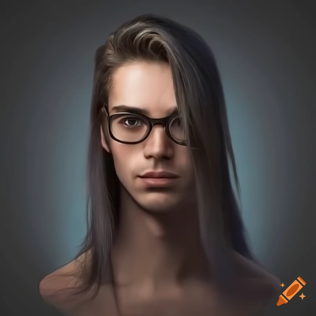 portrait of a man with glasses and long dark hair