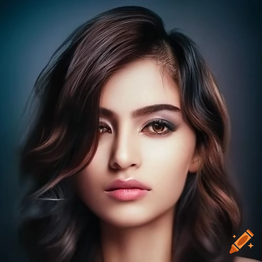 closeup portrait of a stunning young Indian female model