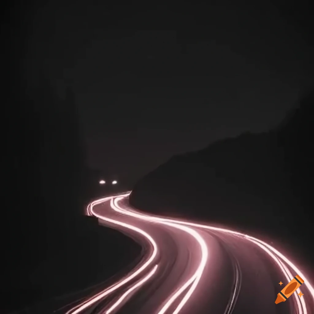 car driving on a dark road with white LED lights on the sides