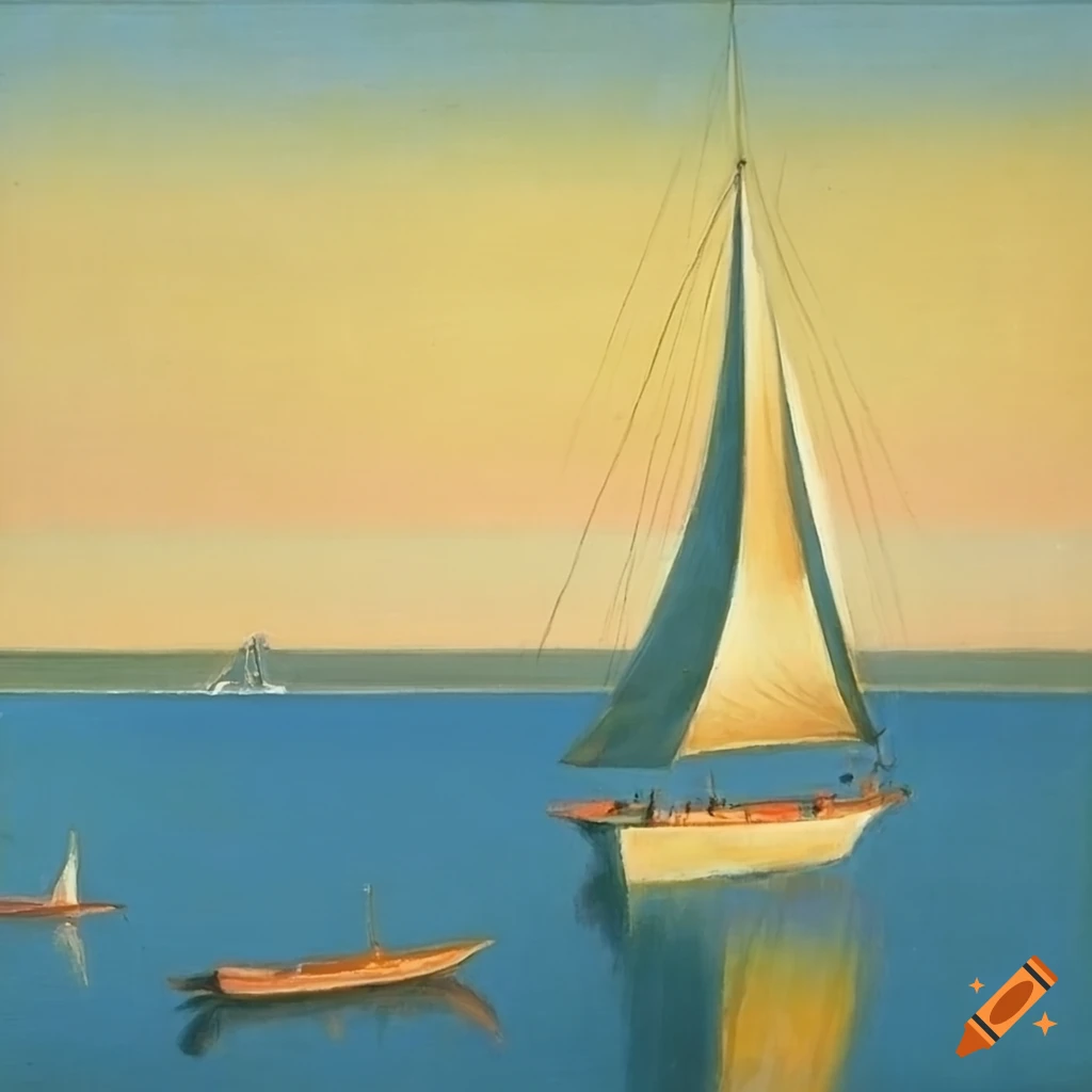 colorful sailboat painting by George Tooker