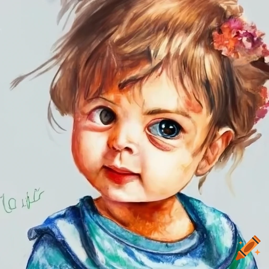 cute illustration of a toddler with attitude