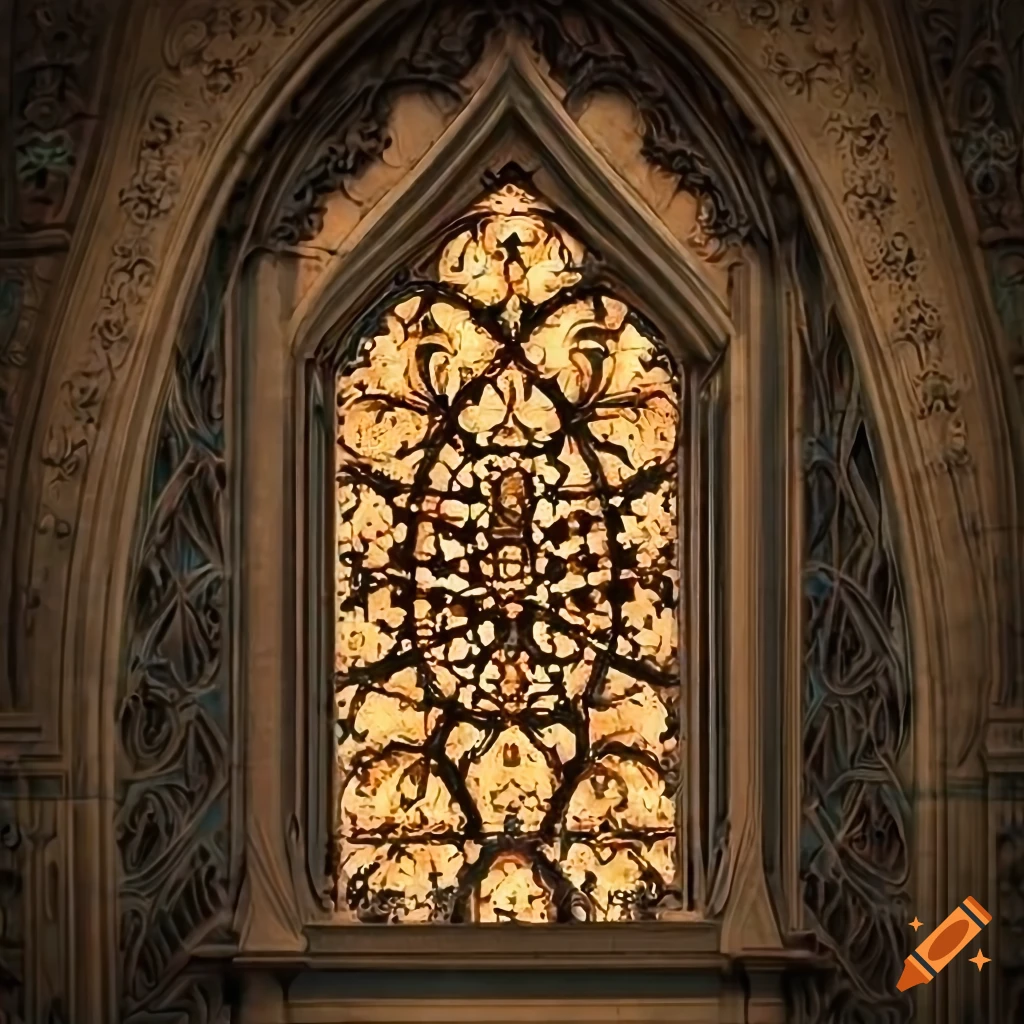 baroque gothic window with Islamic art ornaments