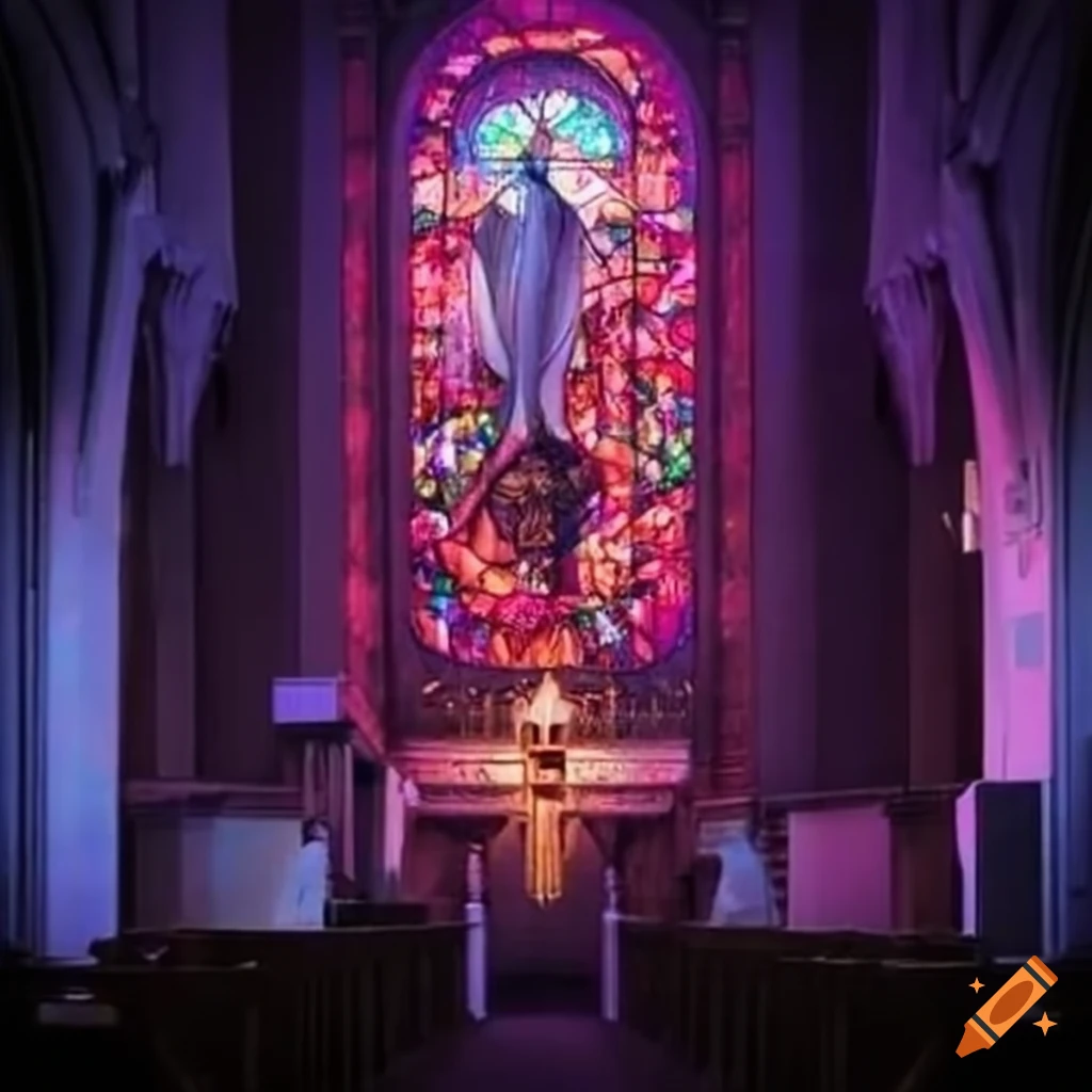 laser-show-projecting-dove-into-a-catholic-church-on-craiyon