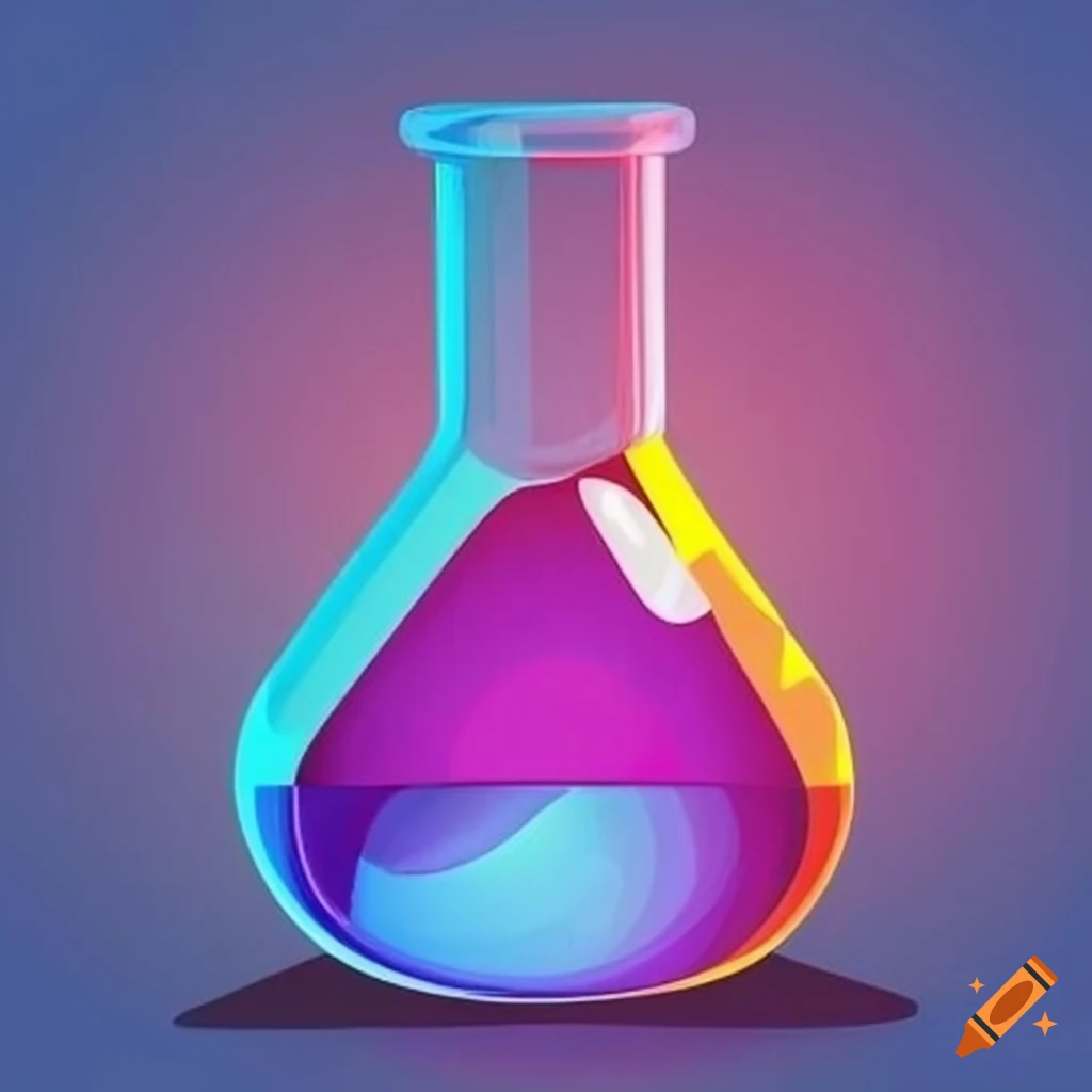 colorful laboratory flasks filled with different liquids