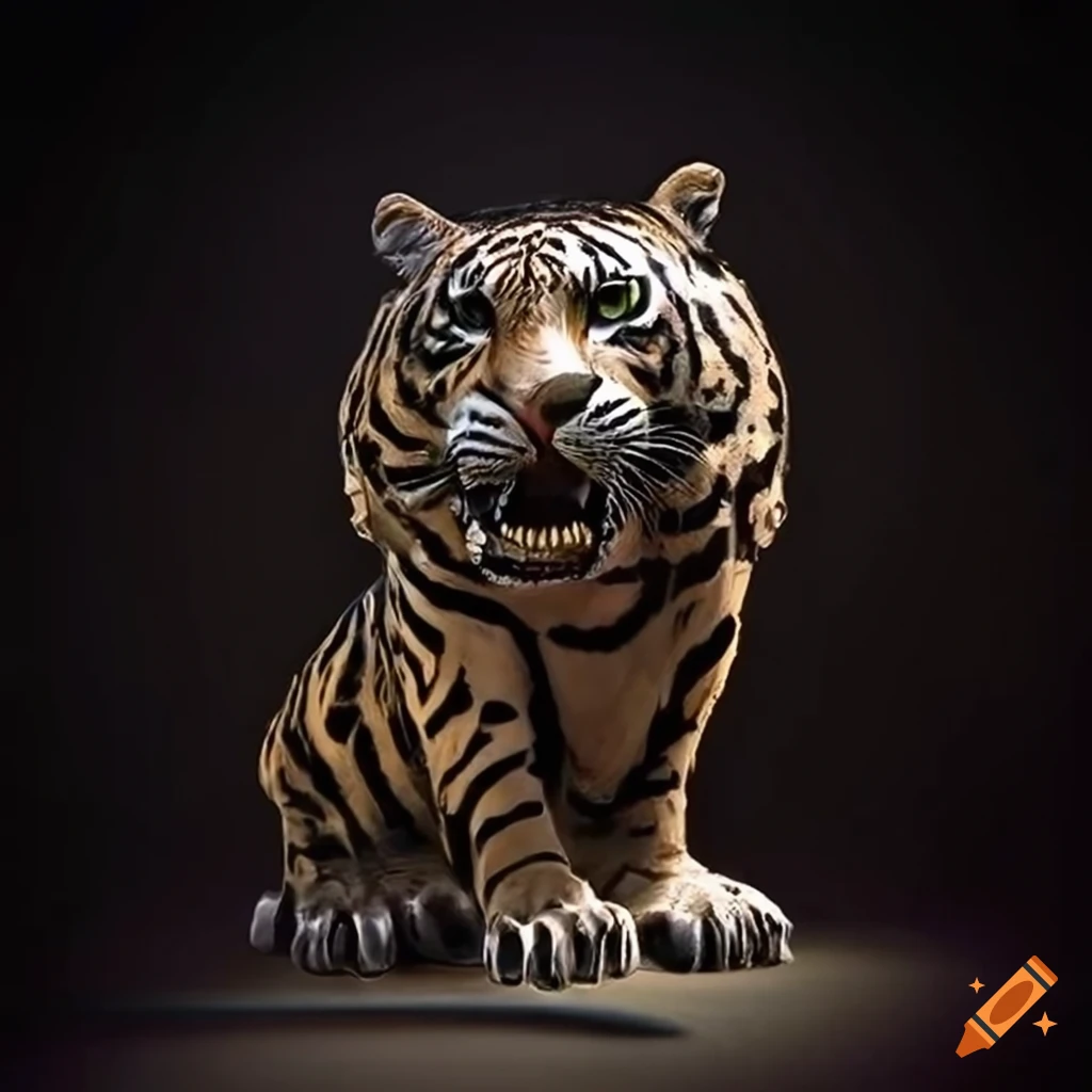retrato do uma tigre. fechar-se. 3d Renderização. 23187629 Foto de stock no  Vecteezy
