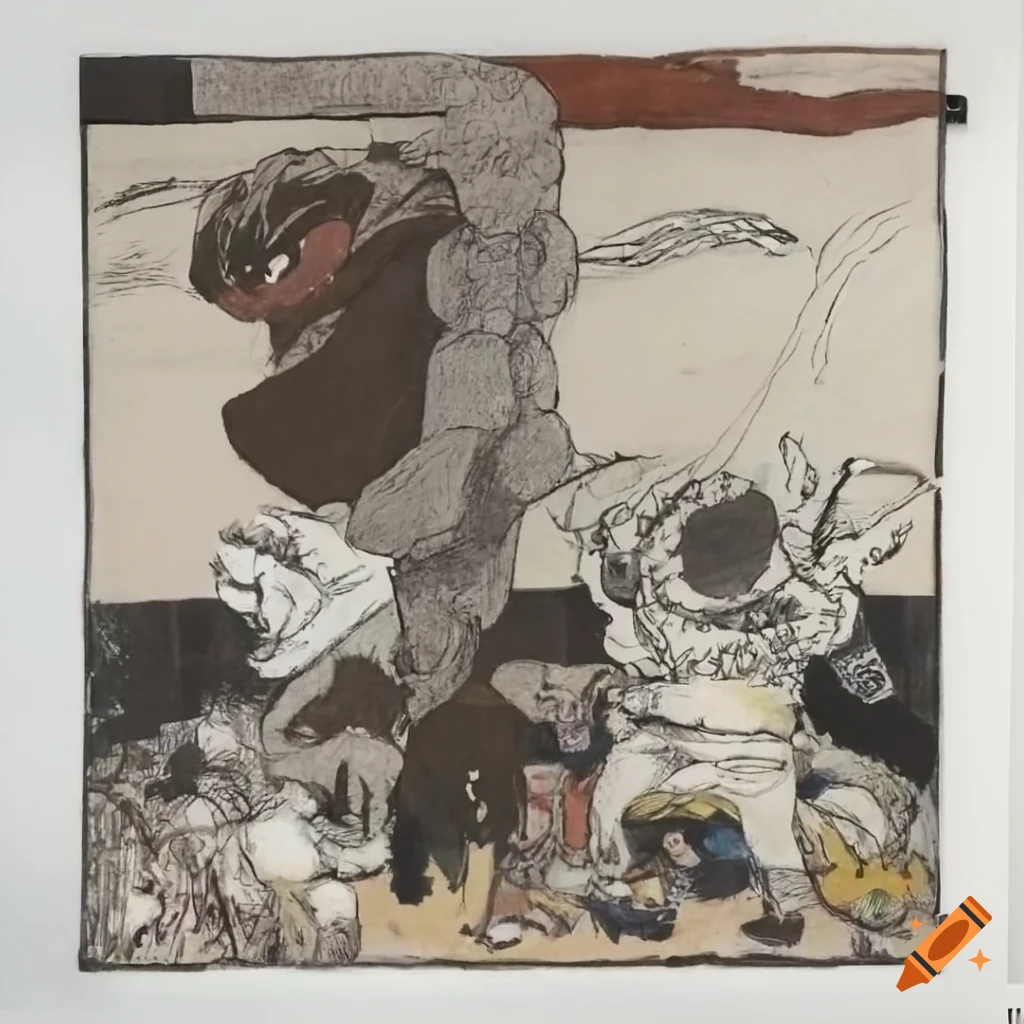 collage of art inspired by Robert Rauschenberg, Yoshitaka Amano, and Pierre Bonnard