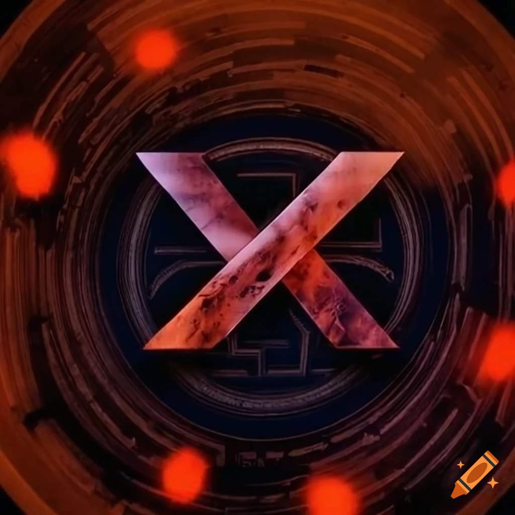 Abstract x logo on a money maze background