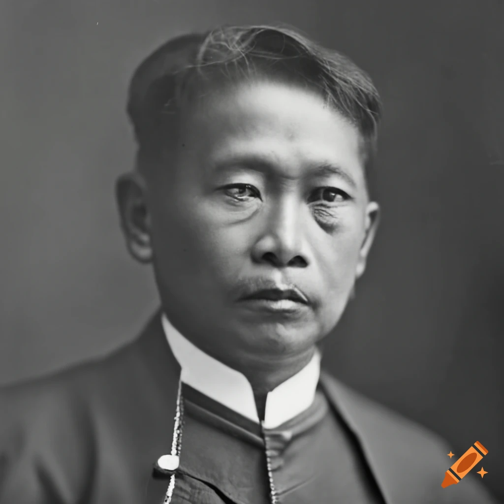 black and white portrait of a Filipino government official from the 1900s