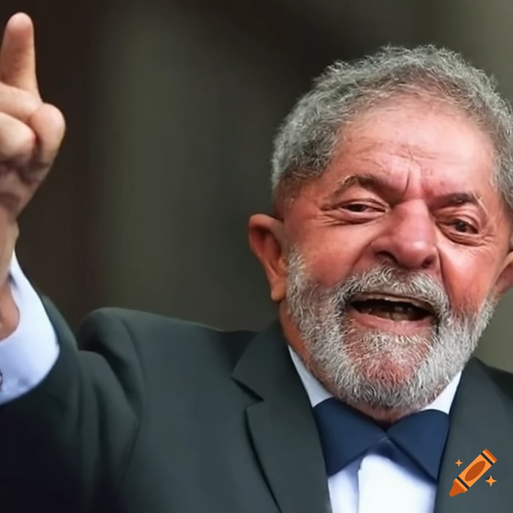 Image of president lula of brazil with a parade in the background
