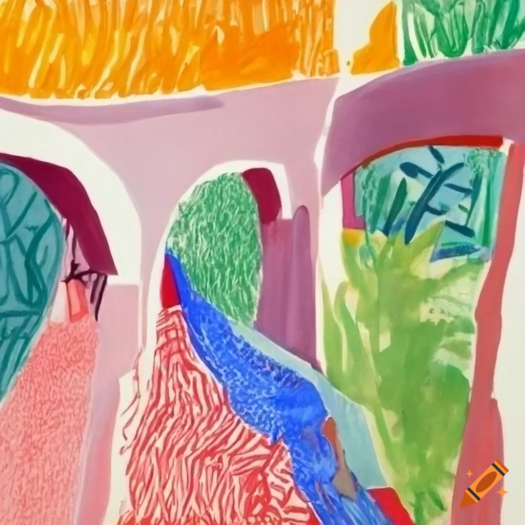 cityscape painting with expressway and flyover