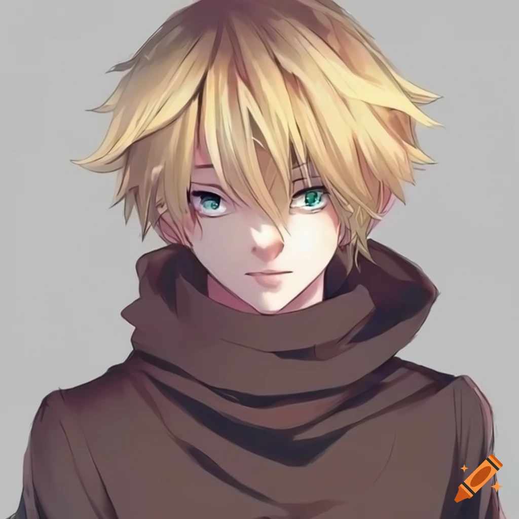 Cool Anime Boy With Blonde Hair And Intense Gaze