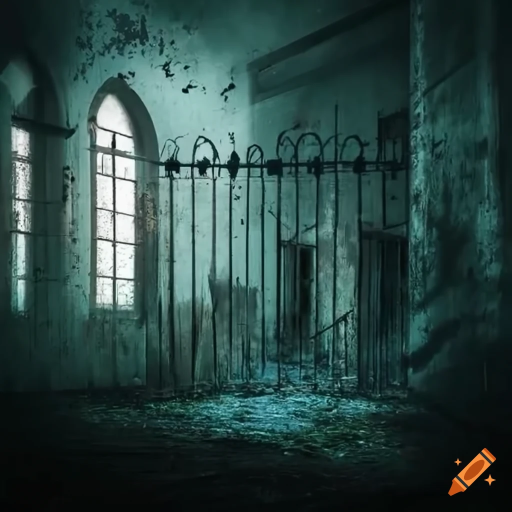 image of an abandoned prison in the mist