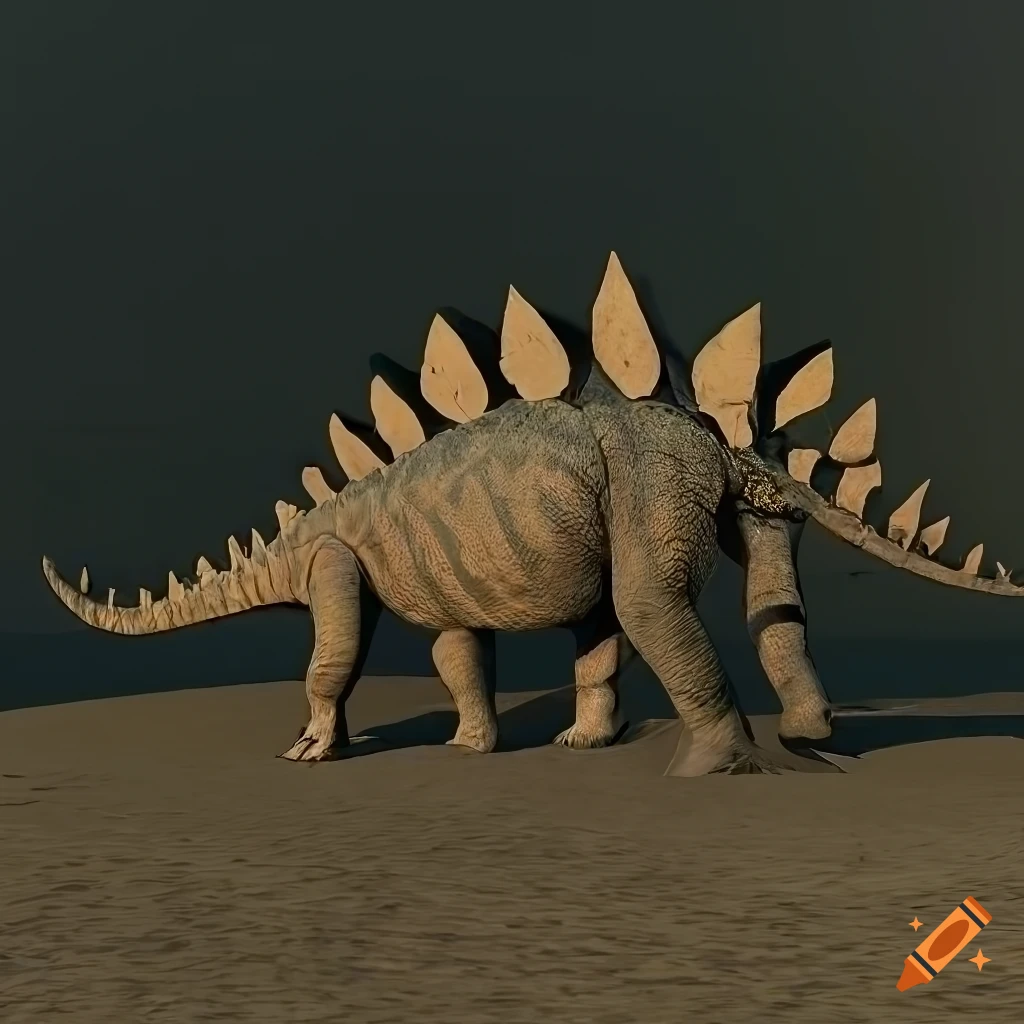 illustration of a striped stegosaurus