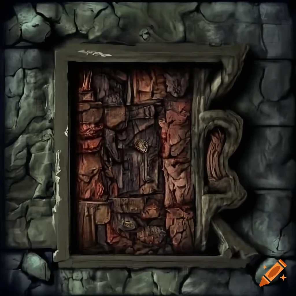 Realistic blueprint of an ancient dark dungeon on Craiyon