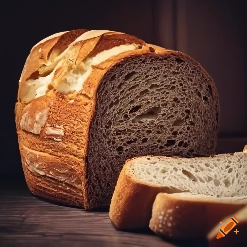 Sliced bread on kitchen countertop on Craiyon