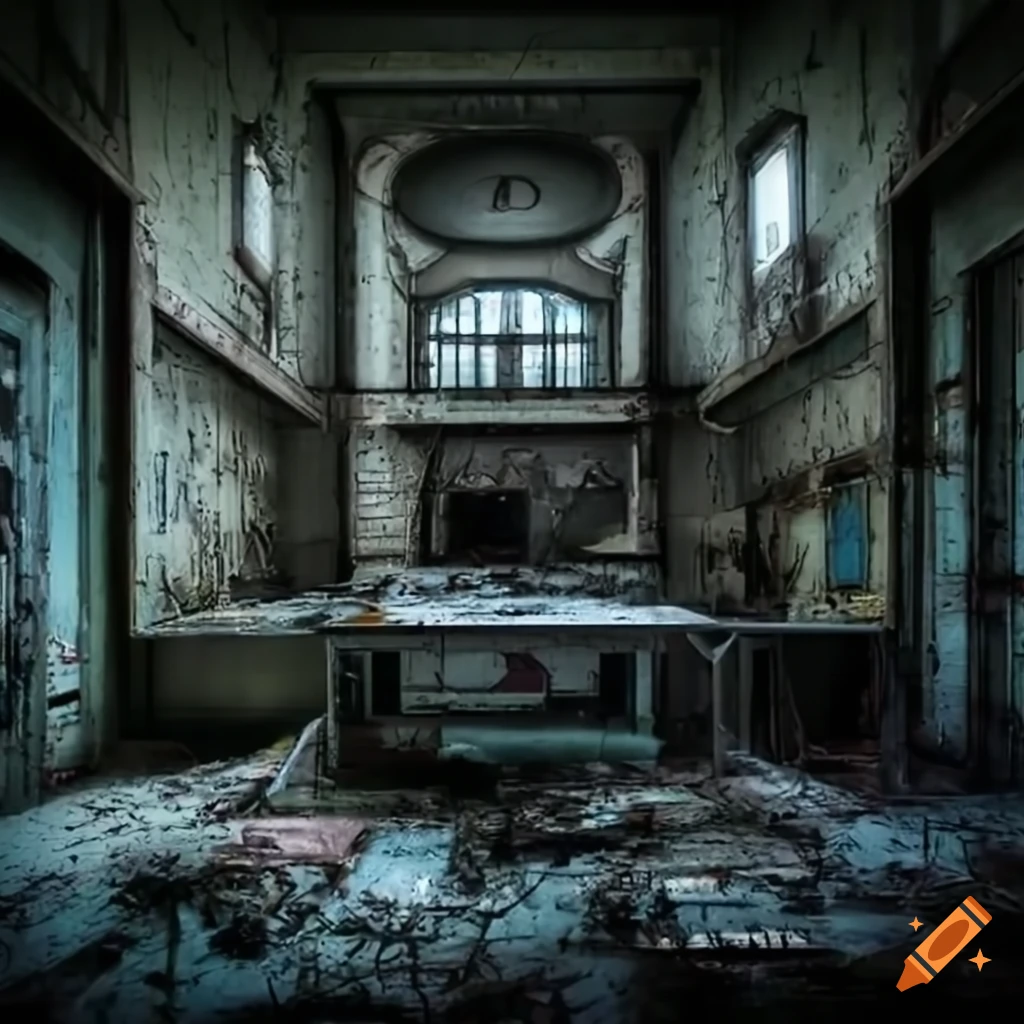 dark anime-style scene in an abandoned laboratory