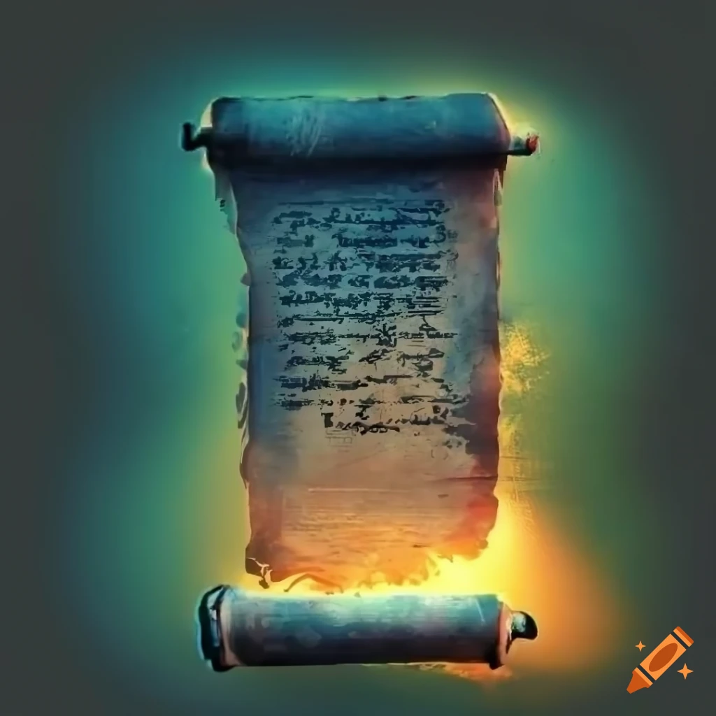 Shiny enchanted paper scroll on Craiyon
