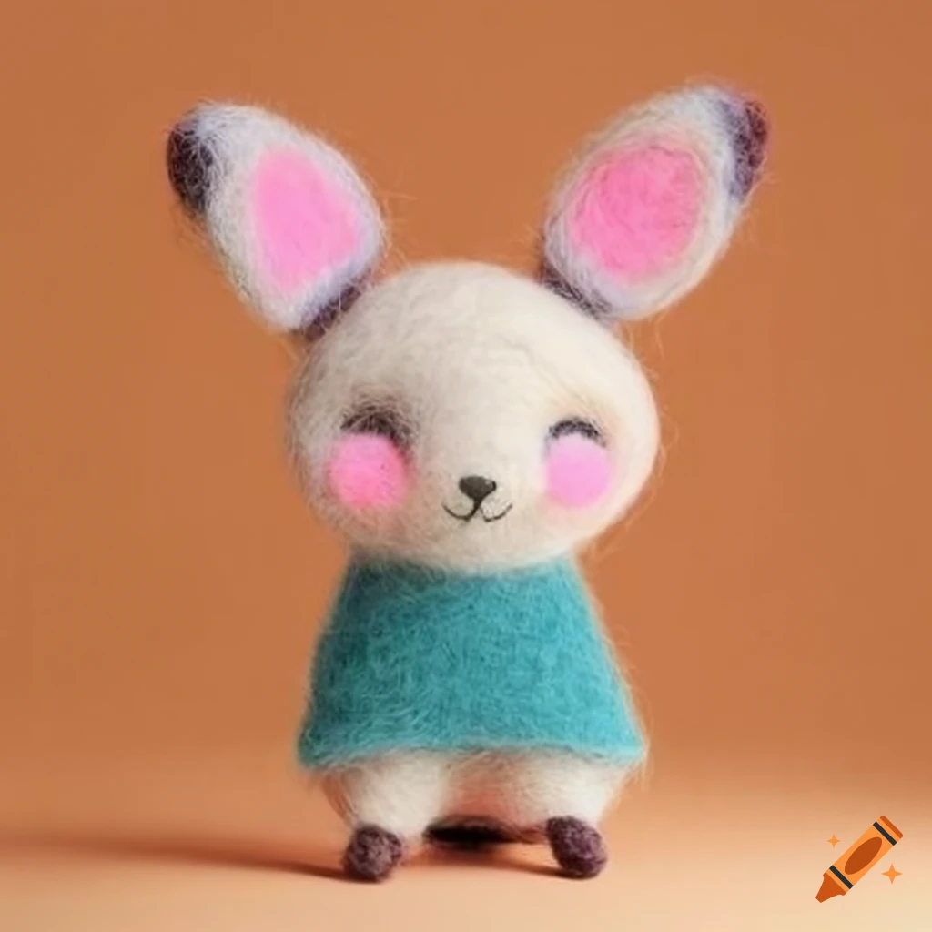 felted wool animals in fashionable clothing