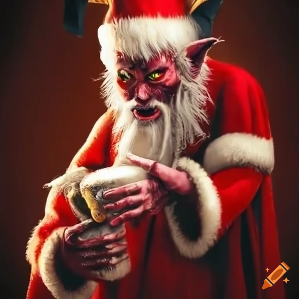 satirical illustration of Santa Claus