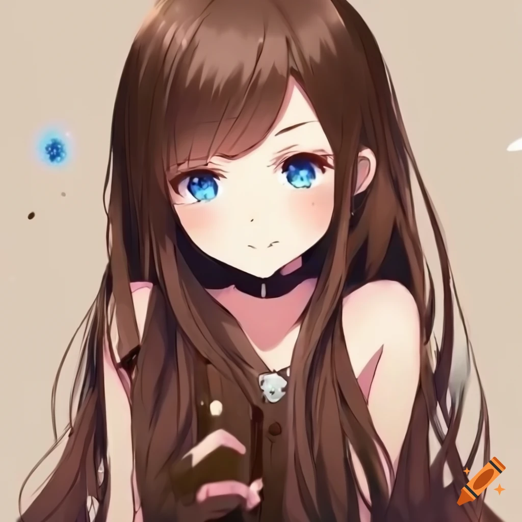 Anime girl, smiling, profile picture, anime girl with long hair