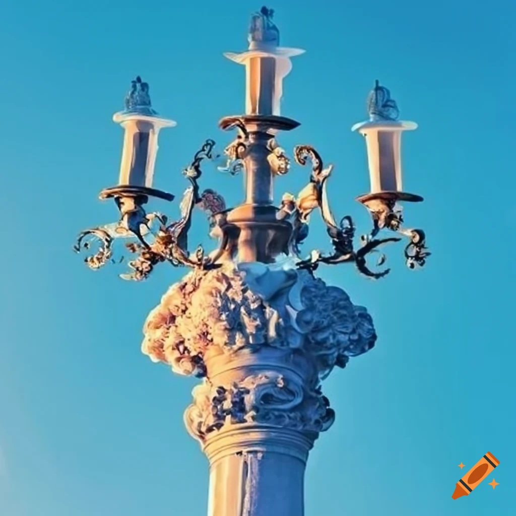 Candelabrum On Urn Against A Blue Sky In Paris On Craiyon