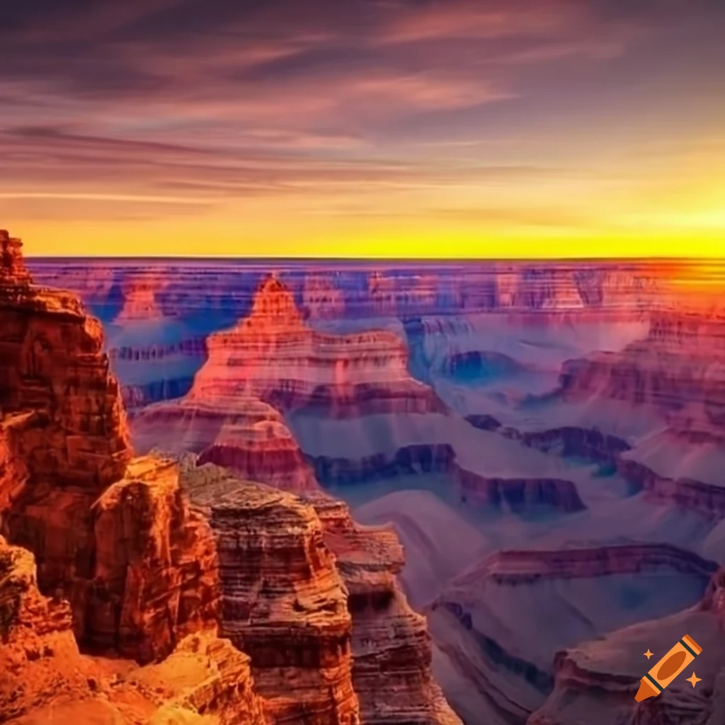 Sunset At The Grand Canyon On Craiyon
