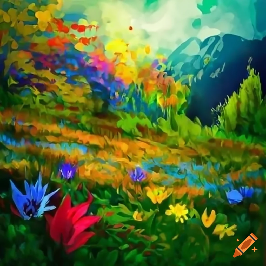 spring flowers in a mountain meadow